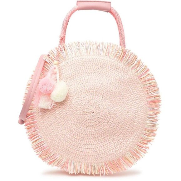 Most Wanted Design By Carlos Souza Women's Circle Straw Bag, Pink NWT - Picture 2 of 13